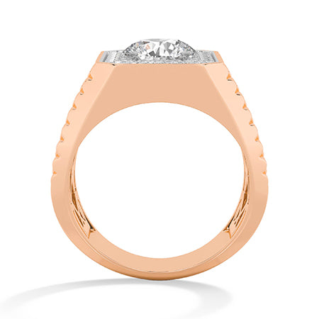 Round LG Diamond Ring in Yellow Gold - BH Diamond Center Antwerp