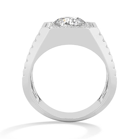 Round LG Diamond Ring in White Gold - BH Diamond Center Antwerp