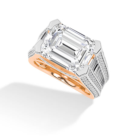 Round Lab-Grown Diamond Ring 18K Gold - Rose Gold 3D