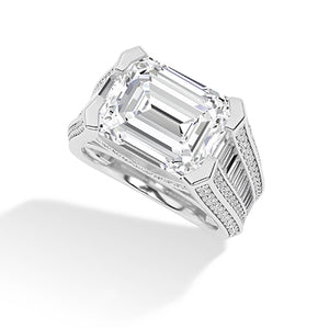 Round Lab-Grown Diamond Ring 18K Gold - White Gold 3D
