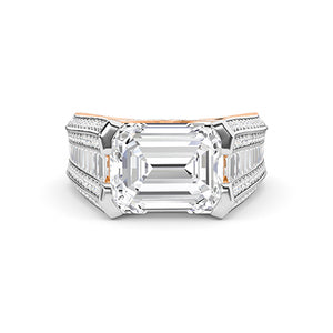 Round Lab-Grown Diamond Ring 18K Gold - Rose Gold Down