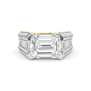 Round Lab-Grown Diamond Ring 18K Gold - Yellow Gold Down