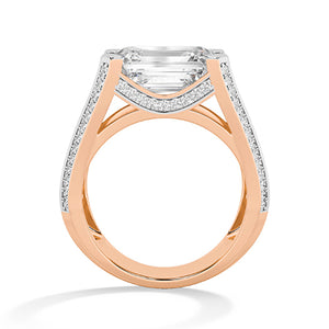 Round Lab-Grown Diamond Ring 18K Gold - Rose Gold Front