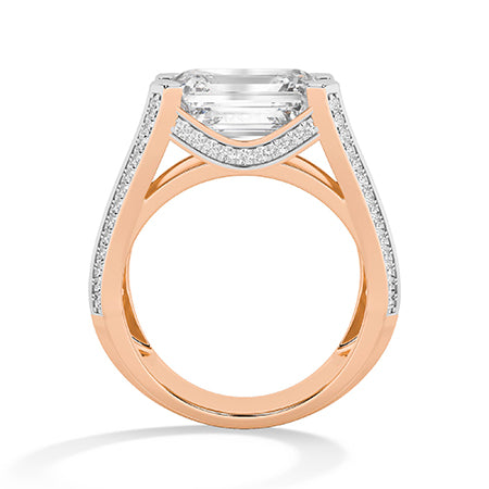 Round Lab-Grown Diamond Ring 18K Gold - Rose Gold Front