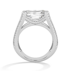 Round Lab-Grown Diamond Ring 18K Gold - White Gold Front