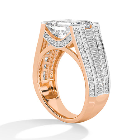 Round Lab-Grown Diamond Ring 18K Gold - Rose Gold Side