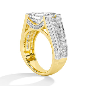 Round Lab-Grown Diamond Ring 18K Gold - Yellow Gold Side