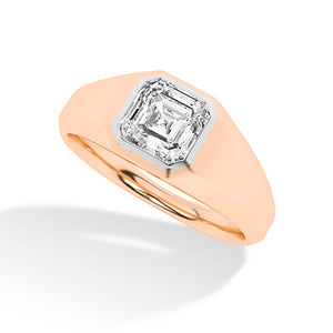 Asscher Lab-Grown Diamond Ring 18K Gold - Rose Gold 3D