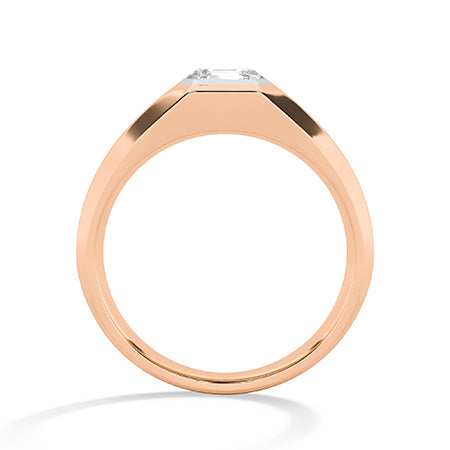 Asscher Lab-Grown Diamond Ring 18K Gold - Rose Gold Front