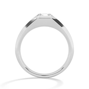 Asscher Lab-Grown Diamond Ring 18K Gold - White Gold Front
