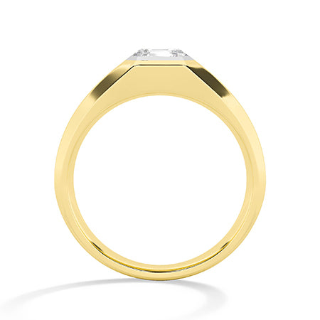 Asscher Lab-Grown Diamond Ring 18K Gold - Yellow Gold Front