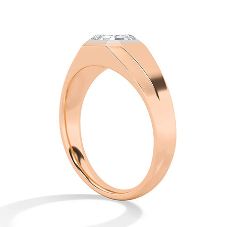 Asscher Lab-Grown Diamond Ring 18K Gold - Rose Gold Side