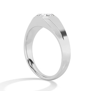 Asscher Lab-Grown Diamond Ring 18K Gold - White Gold Side