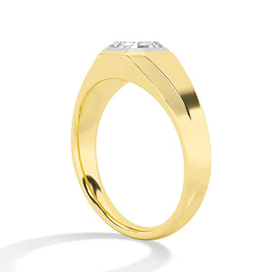 Asscher Lab-Grown Diamond Ring 18K Gold - Yellow Gold Side