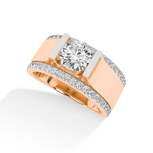 Round LG Diamond Ring in Yellow Gold - BH Diamond Center Antwerp
