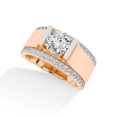 Round LG Diamond Ring in Yellow Gold - BH Diamond Center Antwerp