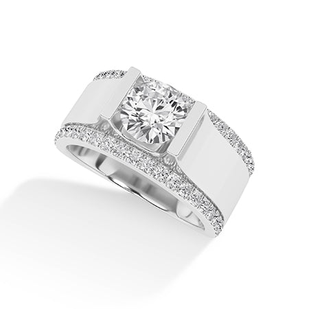 Round LG Diamond Ring in Yellow Gold - BH Diamond Center Antwerp
