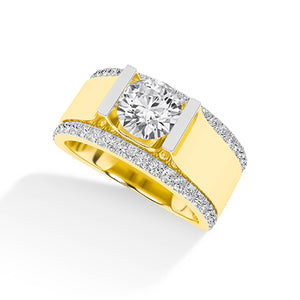 Round LG Diamond Ring in Yellow Gold - BH Diamond Center Antwerp