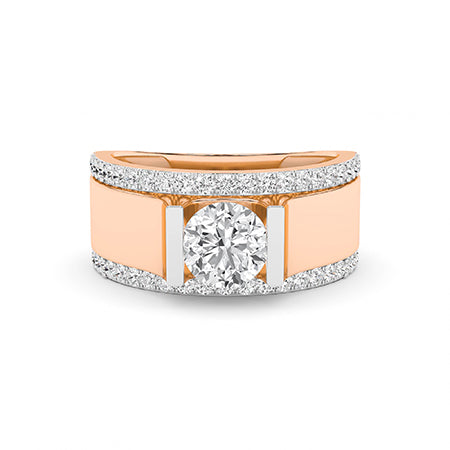 Round LG Diamond Ring in Yellow Gold - BH Diamond Center Antwerp