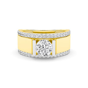 Round LG Diamond Ring in Yellow Gold - BH Diamond Center Antwerp
