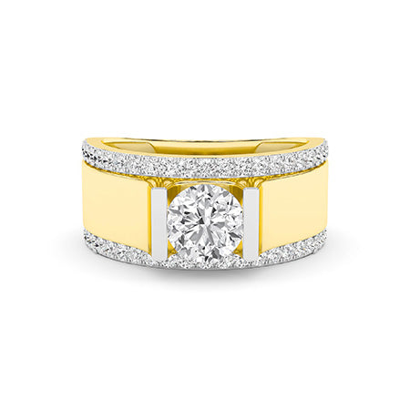 Round LG Diamond Ring in Yellow Gold - BH Diamond Center Antwerp