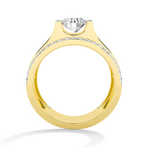 Round LG Diamond Ring in Yellow Gold - BH Diamond Center Antwerp