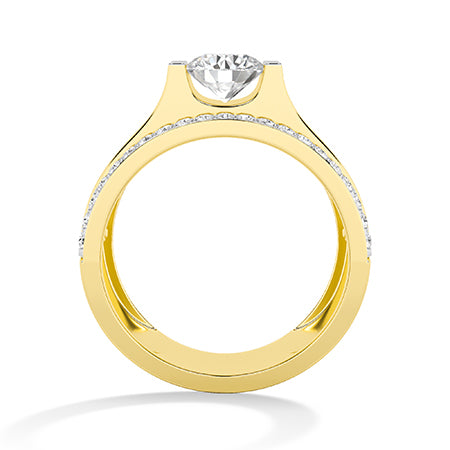 Round LG Diamond Ring in Yellow Gold - BH Diamond Center Antwerp