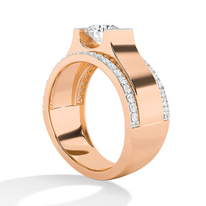 Round LG Diamond Ring in Yellow Gold - BH Diamond Center Antwerp