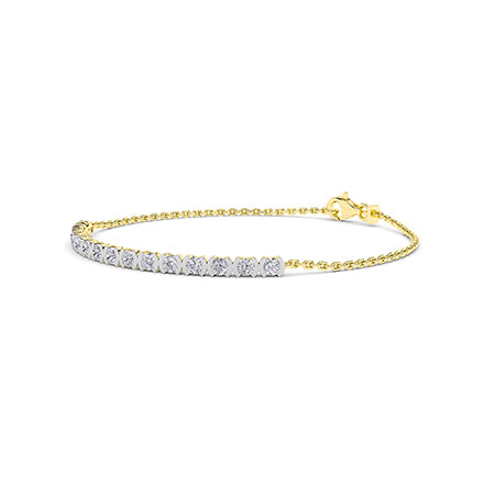 Bracelet en diamant LG rond en or jaune - BH Diamond Center Anvers