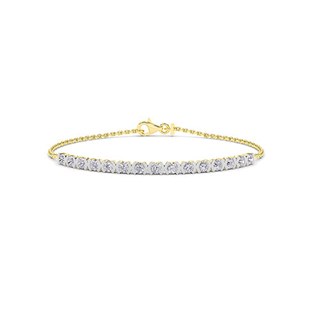 Bracelet en diamant LG rond en or jaune - BH Diamond Center Anvers