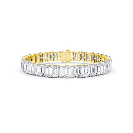 Bracelet en diamant LG émeraude en or jaune - BH Diamond Center Anvers