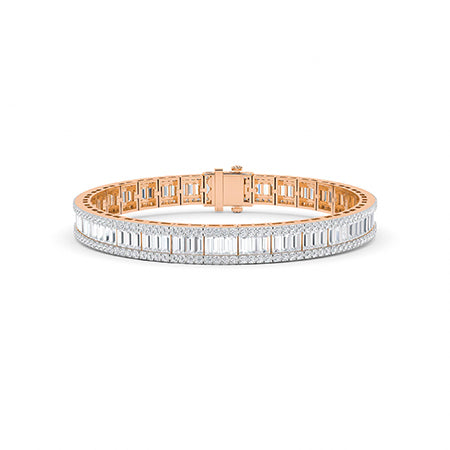Baguette LG diamanten armband in Witgoud - BH Diamond Center Antwerpen