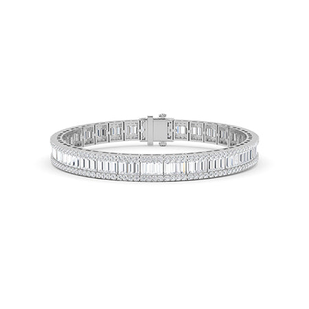 Baguette LG diamanten armband in Witgoud - BH Diamond Center Antwerpen