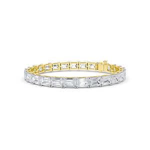 Emerald Lab-Grown Diamond Bracelet 18K Gold - Yellow Gold 3D
