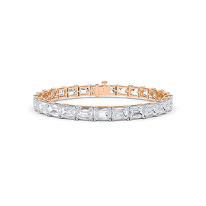 Emerald Lab-Grown Diamond Bracelet 18K Gold - Rose Gold Front