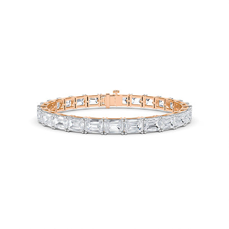Emerald Lab-Grown Diamond Bracelet 18K Gold - Rose Gold Front