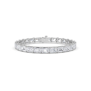 Emerald Lab-Grown Diamond Bracelet 18K Gold - White Gold Front