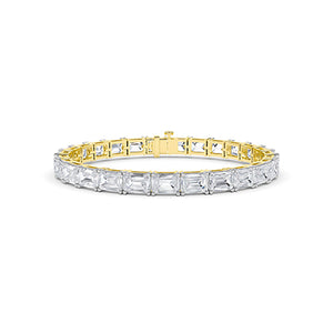 Emerald Lab-Grown Diamond Bracelet 18K Gold - Yellow Gold Front