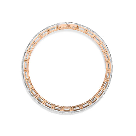 Emerald Lab-Grown Diamond Bracelet 18K Gold - Rose Gold Top