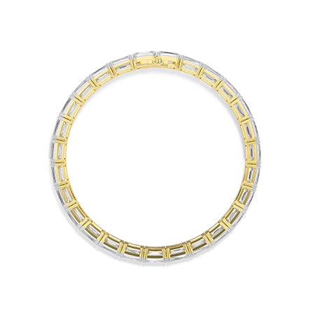 Emerald Lab-Grown Diamond Bracelet 18K Gold - Yellow Gold Top