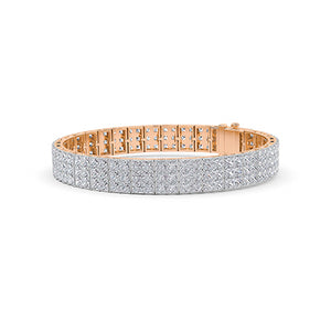 Bracelet en diamant LG princesse en or jaune - BH Diamond Center Anvers