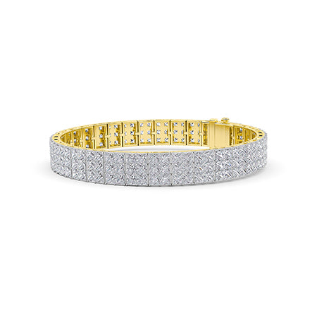 Bracelet en diamant LG princesse en or blanc - BH Diamond Center Anvers