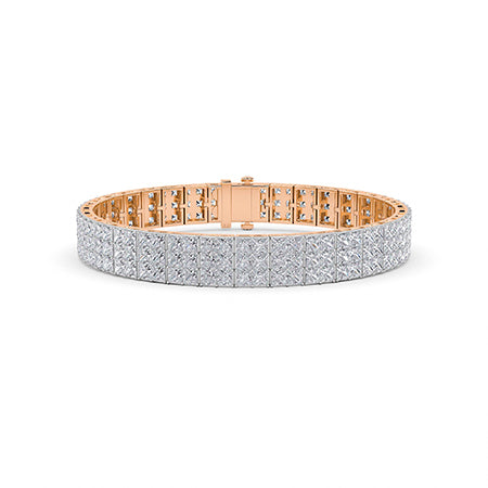 Bracelet en diamant LG princesse en or jaune - BH Diamond Center Anvers
