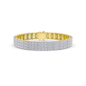 Bracelet en diamant LG princesse en or jaune - BH Diamond Center Anvers