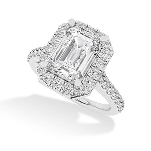 Emerald LG Diamond Ring in White Gold - BH Diamond Center Antwerp