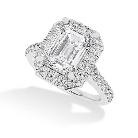 Emerald LG Diamond Ring in White Gold - BH Diamond Center Antwerp