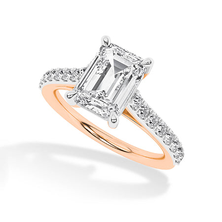 Emerald LG Diamond Ring in Rose Gold - BH Diamond Center Antwerp