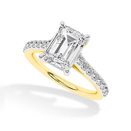 Emerald LG Diamond Ring in Rose Gold - BH Diamond Center Antwerp