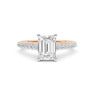 Emerald LG Diamond Ring in Rose Gold - BH Diamond Center Antwerp
