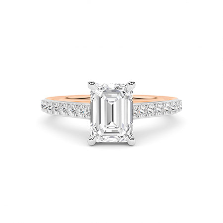 Emerald LG Diamond Ring in Rose Gold - BH Diamond Center Antwerp
